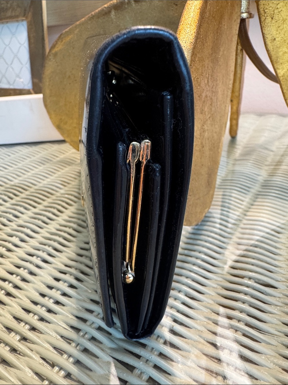 Vintage Gucci French Clutch Black Patent Wallet - Picture 10 of 11